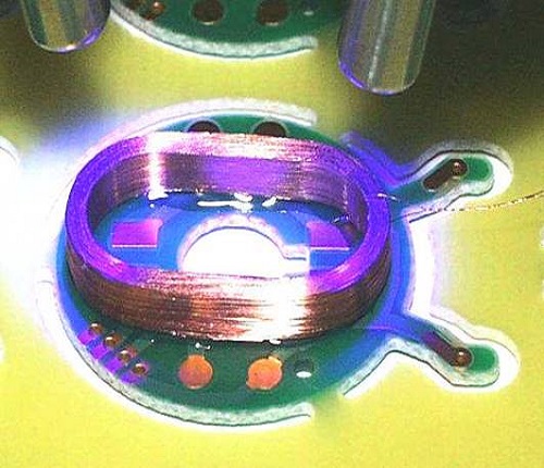 Light Curing of Adhesive on Copper Windings