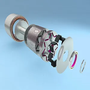 Electric Motor Diagram showing Adhesive Usage